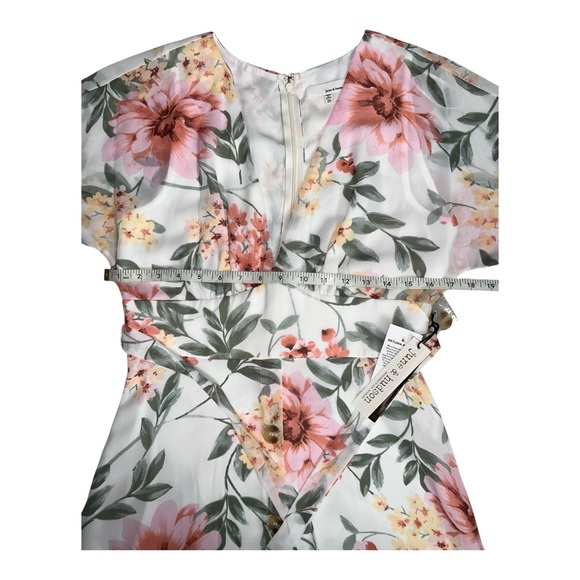 NWT June & Hudson Multicolor Floral V Neck Sheath Midi Vacation Dress Size M - Picture 14 of 16